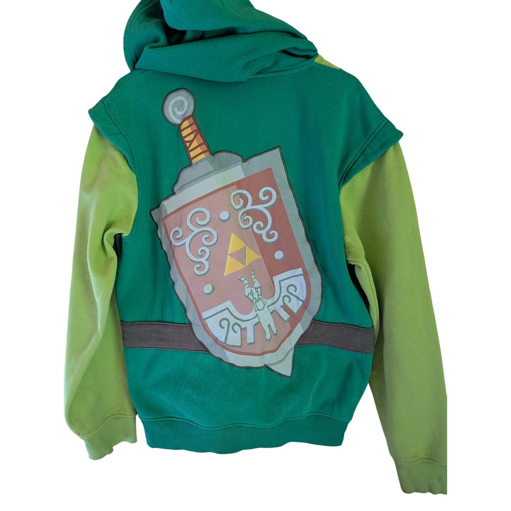 Nintendo Zelda Zip Hoodie Men S Cosplay Gamer Hylian Shield Triforce Graphic